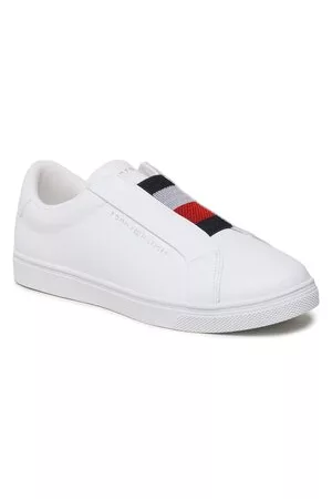 Tommy Hilfiger Damen Sneakers - Sneakers - Elastic Slip On Sneaker FW0FW07032 White