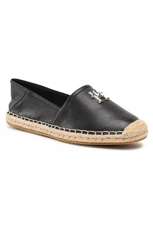 Tommy Hilfiger Damen Espadrilles - Espadrilles - Essential Leather Espadrille FW0FW07100 Black BDS