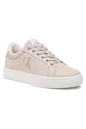 Calvin Klein Damen Sneakers - Sneakers - Classic Cupsole Fluo Contrast Wn YW0YW00912 Eggshell/Ancient White 0F6