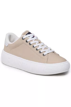Tommy Hilfiger Damen Flache Sneakers - Sneakers - New Cupsole Cnvas Lc EN0EN02171 Gentle Gold AB9