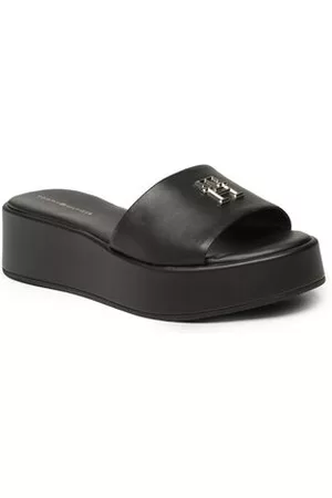 Tommy Hilfiger Damen Sneakers - Pantoletten - Th Slip On Sandal Flatform FW0FW07243 Black BDS