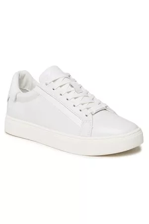 Calvin Klein Damen Flache Sneakers - Sneakers - Clean Cup Lace-Nano Mono Mix HW0HW01592 Bright White YBR