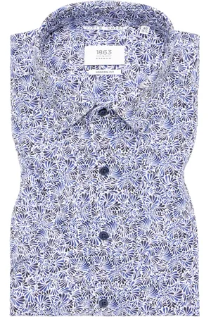 ETERNA MODERN FIT Linen Shirt in bedruckt