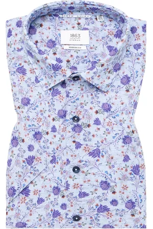 ETERNA MODERN FIT Linen Shirt in bedruckt