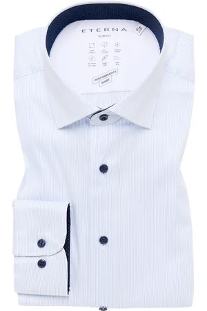 ETERNA SLIM FIT Performance Shirt in gestreift
