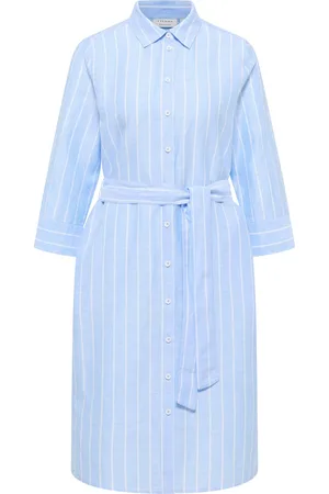 ETERNA Linen Shirt Bluse in gestreift