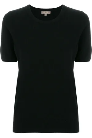 N.PEAL Kaschmir-T-Shirt mit Rundhalsausschnitt