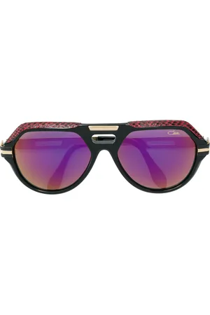 Cazal Oversized-Sonnenbrille mit Lederdetail