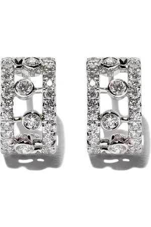 De Beers 18kt Dewdrop Weißgoldcreolen mit Diamant
