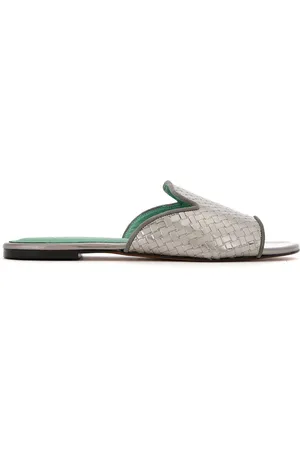 Blue Bird Mules aus Lackleder