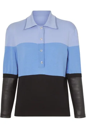 Burberry Poloshirt mit Lederdetail