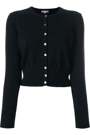 N.PEAL Cropped-Cardigan mit kontrastierenden Knöpfen
