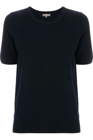 N.PEAL Kaschmir-T-Shirt mit Rundhalsausschnitt