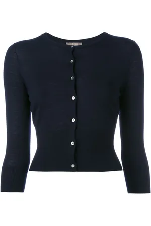 N.PEAL Cropped-Kaschmircardigan mit Knopfleiste