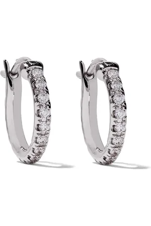 De Beers 18kt DB Classic Weißgoldcreolen mit Diamanten