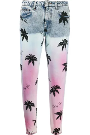 Philipp Plein Boyfriend-Jeans mit Print