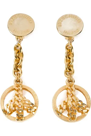 Moschino Ohrclips mit Peace-Zeichen-Anhänger