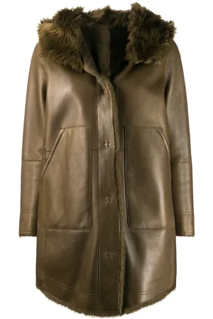 YVES SALOMON Kapuzenmantel mit Shearling