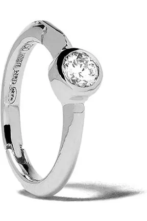 We by White Bird 18kt Weißgoldcreole mit Diamanten