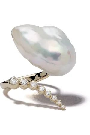 Mizuki 14kt Gelbgoldring mit Perle und Diamanten