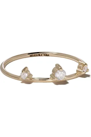 Mizuki 14kt Gelbgoldring mit drei Diamanten