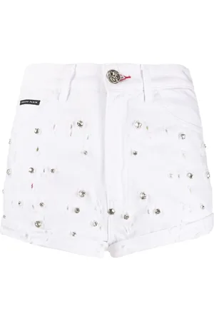 Philipp Plein Jeans-Shorts mit Nieten