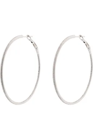Dana Rebecca Designs 14kt große Weißgoldcreolen mit Diamanten