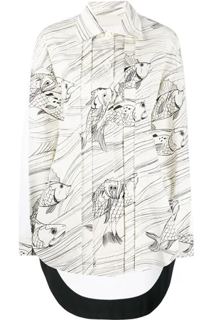 Jil Sander Hemd mit Fisch-Print