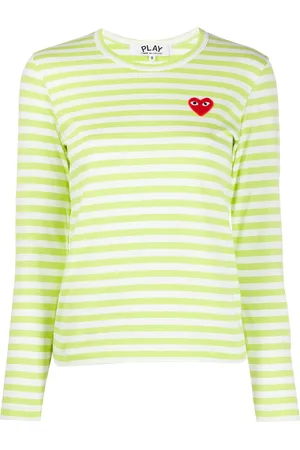 Comme des Garçons Gestreiftes Langarmshirt mit Herz