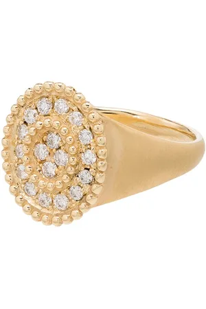 KIMAI 18kt Gelbgoldsiegelring mit Pavé-Diamant