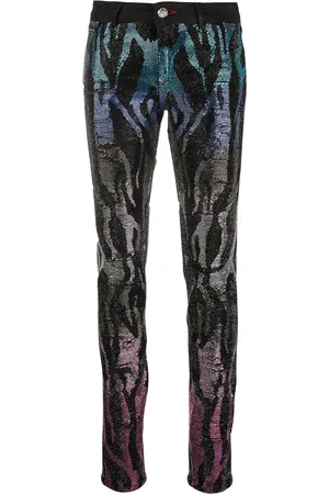Philipp Plein Verzierte Jeggings mit Zebramuster