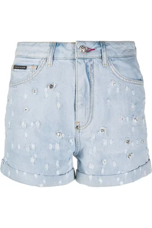 Philipp Plein Jeans-Shorts mit Kristallen