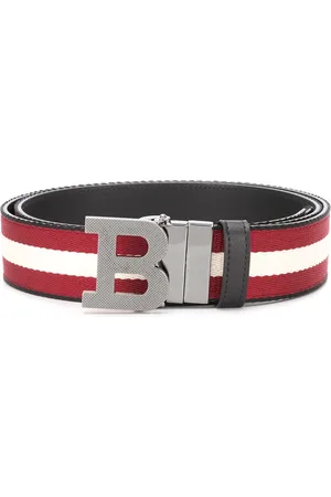 Bally Gestreifter Gürtel mit Logo-Schnalle