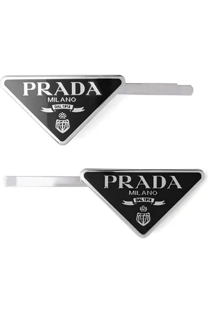 Prada 2er-Set Haarspangen mit Triangel-Logo