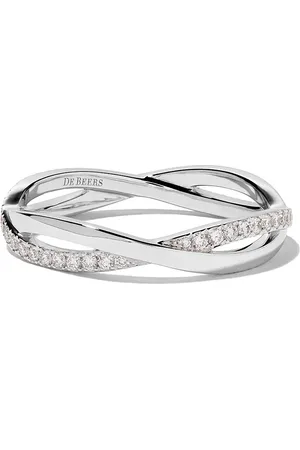 De Beers 18kt Infinity Weißgoldring mit Diamanten in Pavé-Fassung