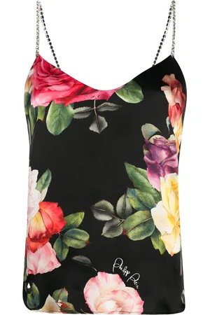 Philipp Plein Seidentop mit "Holiday Flowers"-Print