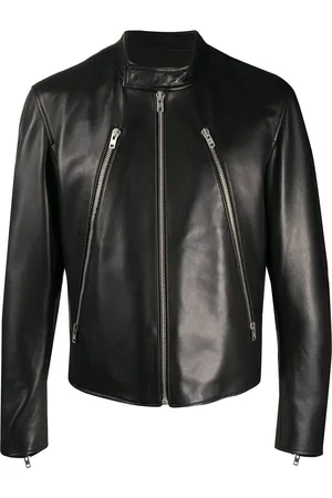 Maison Margiela Lederjacke mit Stehkragen