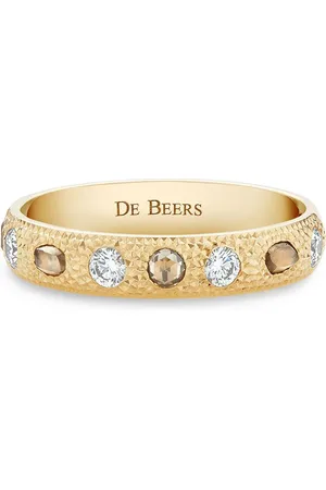 De Beers 18kt kleiner Talisman Gelbgoldring mit Diamanten
