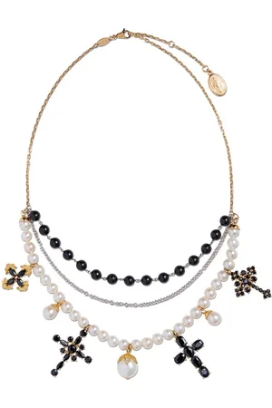 Dolce & Gabbana 18kt Gelbgoldhalskette mit Perlenanhänger