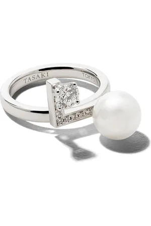 Tasaki 18kt Weißgoldring mit Diamanten