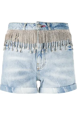 Philipp Plein Jeans-Shorts mit Kristallen