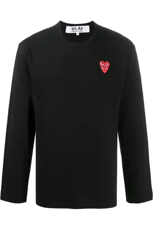 Comme des Garçons Langarmshirt mit aufgestickten Herzen