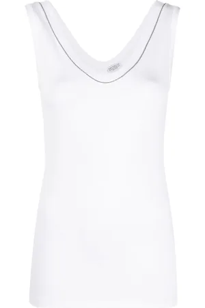 Brunello Cucinelli Top mit Kristallen