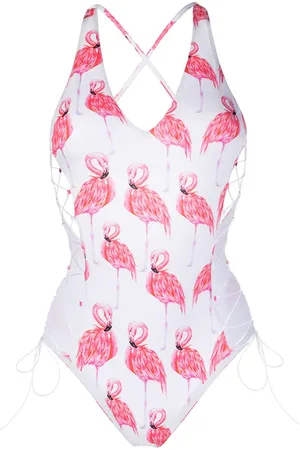Noire Swimwear Badeanzug mit Flamingo-Print