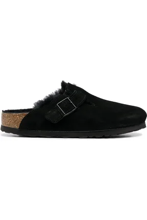 Birkenstock Slipper mit Shearling-Besatz