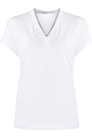 Brunello Cucinelli T-Shirt mit V-Ausschnitt