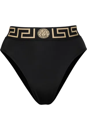 VERSACE Greca Border high-waisted bikini bottoms