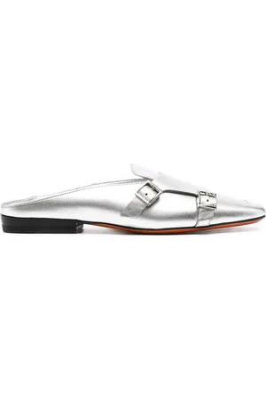 santoni Mules im Metallic-Look