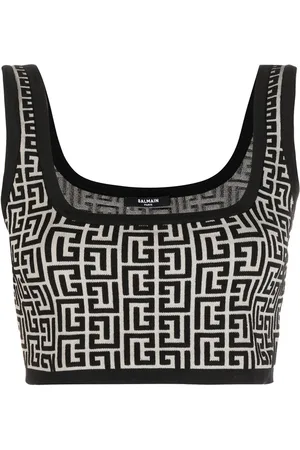 Balmain Cropped-Top mit Monogram