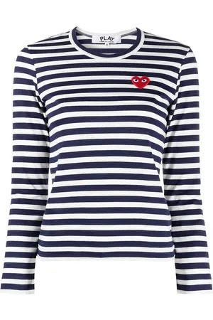 Comme des Garçons Gestreiftes Oberteil mit Logo